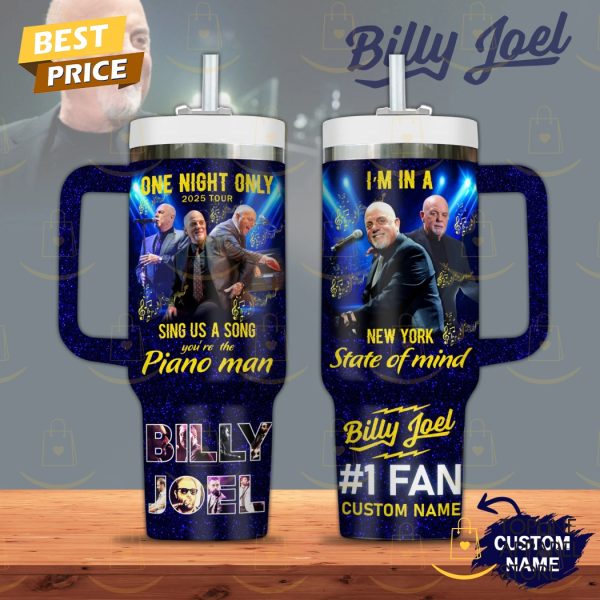 Personalized Billy Joel One Night Only 2025 Tour Tumbler With Handle And Straw