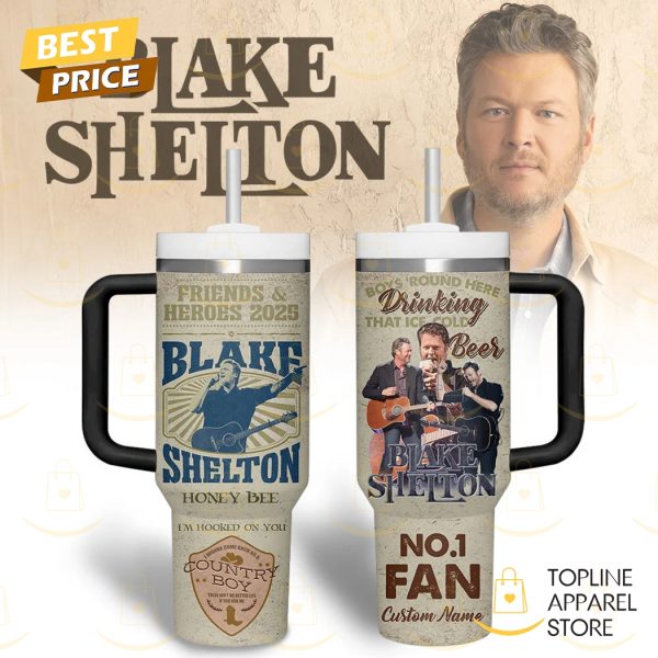 Personalized Blake Shelton Honey Bee Tumbler With Handle And Straw