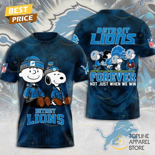 Peanuts x Detroit Lions Forever Not Just When We Win 3D T-Shirt