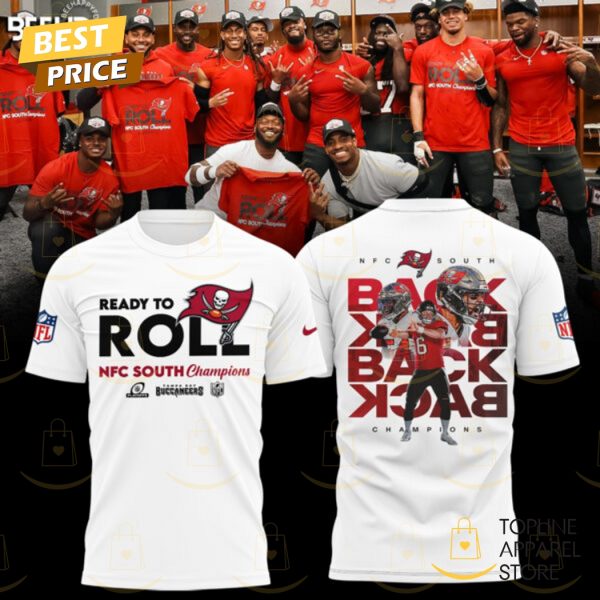 Tampa Bay Buccaneers Ready To Roll NFC South Champions 3D T-Shirt – White