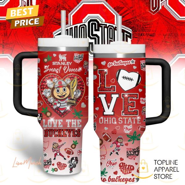 Ohio State Buckeyes – Love The Buckeyes Tumbler With Handle And Straw