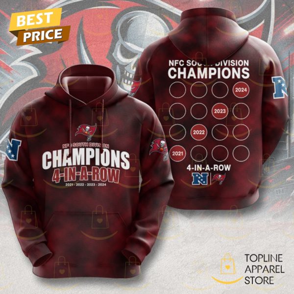 Tampa Bay Buccaneers Champions 4 In A Row Hoodie