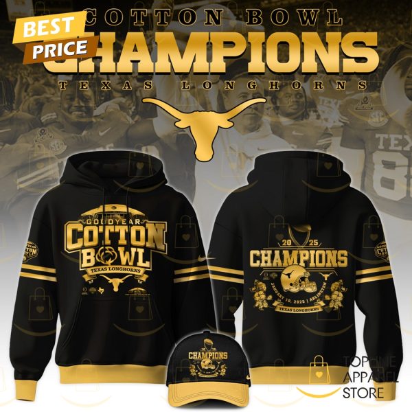 Texas Longhorns Cotton Bowl Champions 2025 Goodyear Hoodie