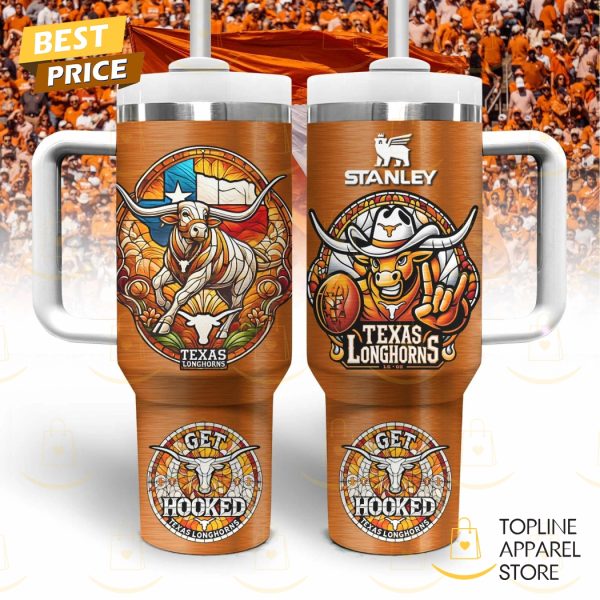 Texas Longhorns Get Hooked Tumbler With Handle And Straw