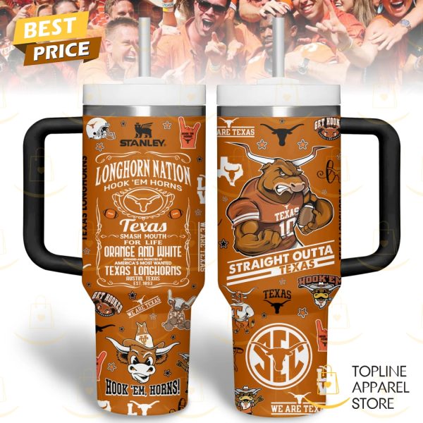 Texas Longhorns Straight Outta Tumbler With Handle And Straw