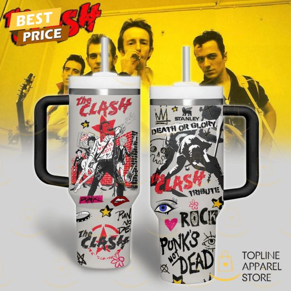 The Clash – Rock Punk Not Dead Tumbler With Handle And Straw