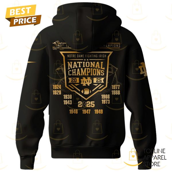 NCAA College Football National Champions 2025 Notre Dame Fighting Irish Hoodie