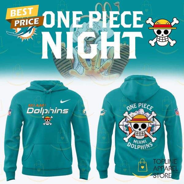 Miami Dolphins x One Piece Blue Hoodie