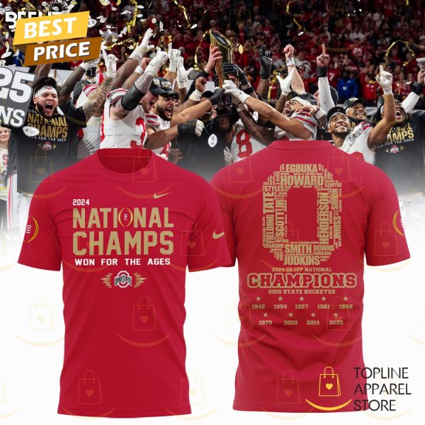 Ohio State Buckeyes 2025 National Champions Won For The  Ages 3D T-Shirt – Red