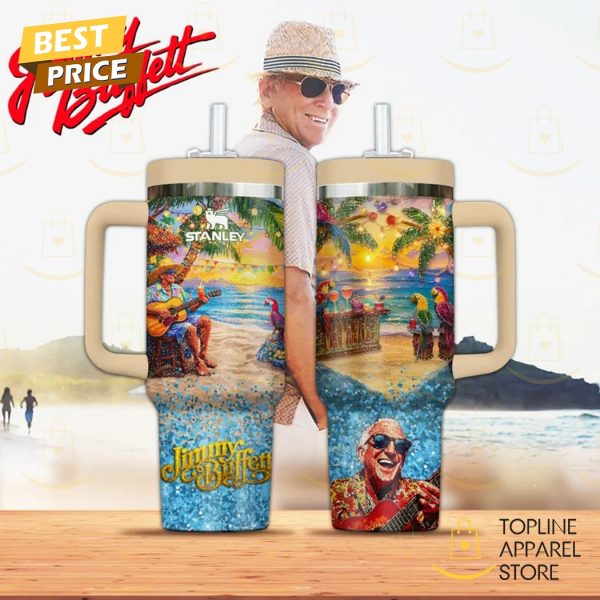 Jimmy Buffett Tumbler With Handle And Straw