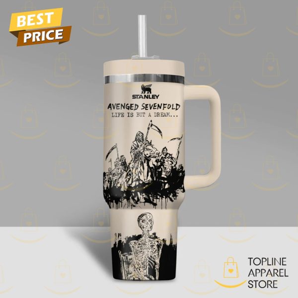 Avenged Sevenfold Life Is But A Dream Tumbler With Handle And Straw