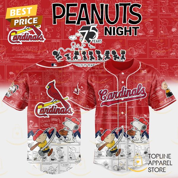 St. Louis Cardinals x Peanuts Night 75 Years 2025 Baseball Jersey