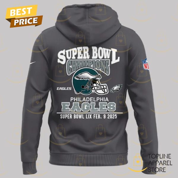 2025 Philadelphia Eagles Super Bowl LIX Champions Design Hoodie – Grey