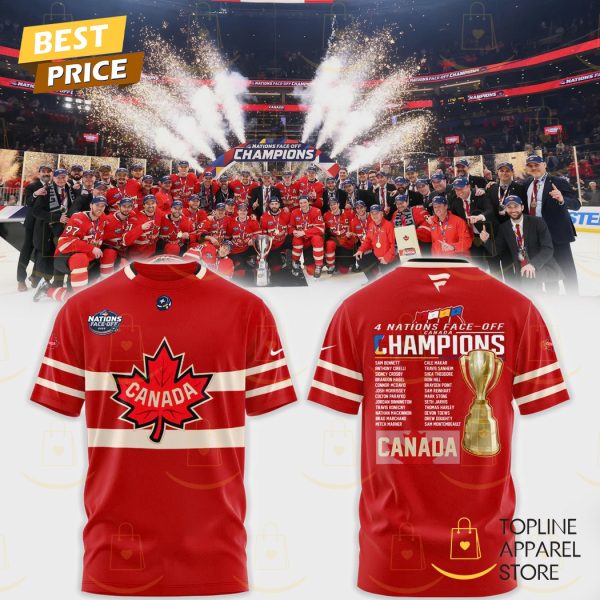 2025 4 Nations Face Off Champions Canada 3D T-Shirt