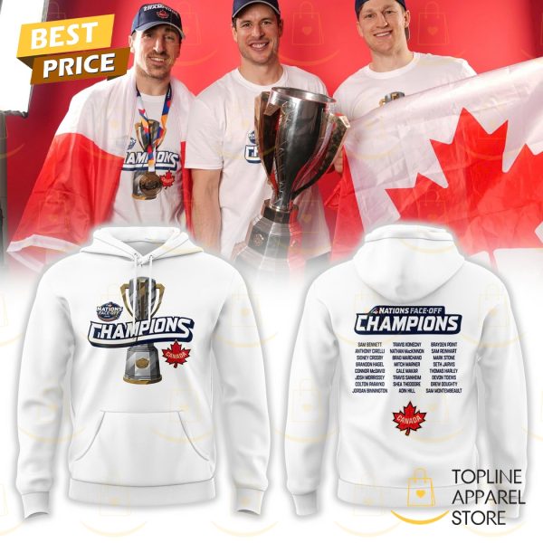 2025 4 Nations Face Off Champions Canada Hoodie – White