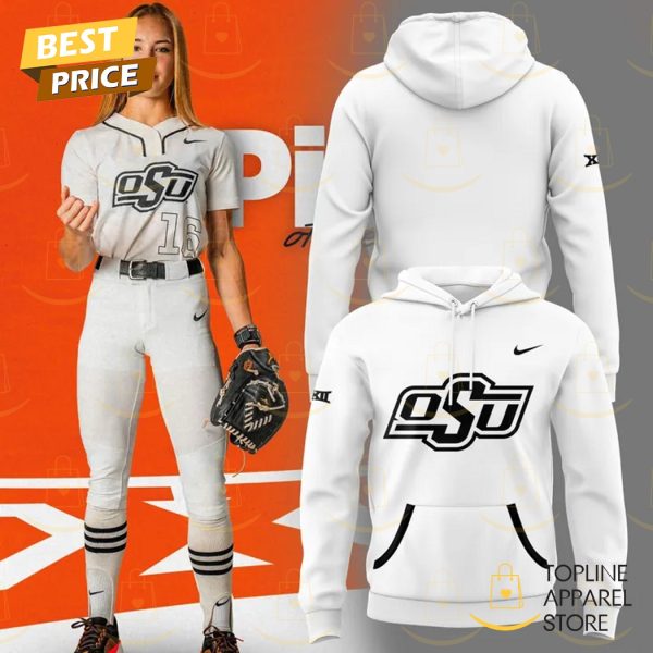 2025 OSU Cowgirl Softball Logo Hoodie – White