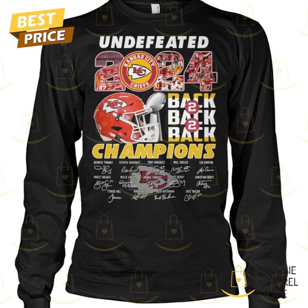 Undefeated 2024 Back 2 Back 2 Back Champions Kansas City Chiefs Signature Unisex T-Shirt