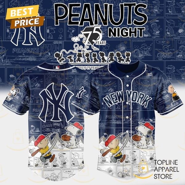 New York Yankees x Peanuts Night 75 Years 2025 Baseball Jersey