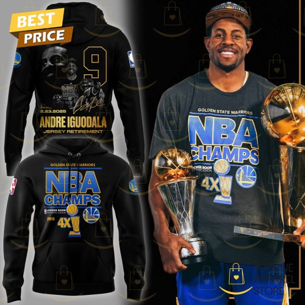 Andre Iguodala 9 Forever Golden State Warriors 4X Champs Signature Hoodie