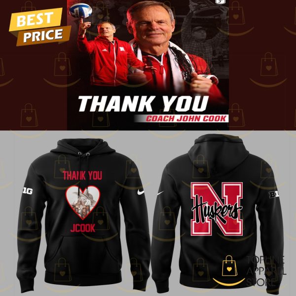 Nebraska Cornhuskers Thank You Coach John Cook Hoodie – Black