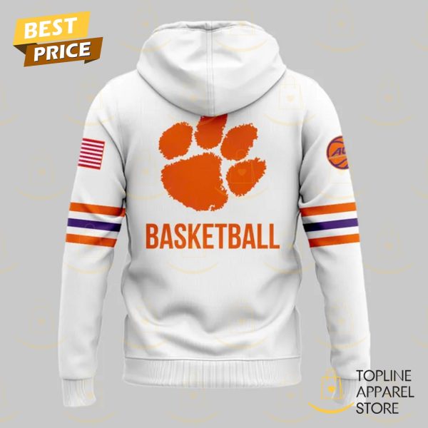 Clemson Tigers Men Basketball Hoodie – White