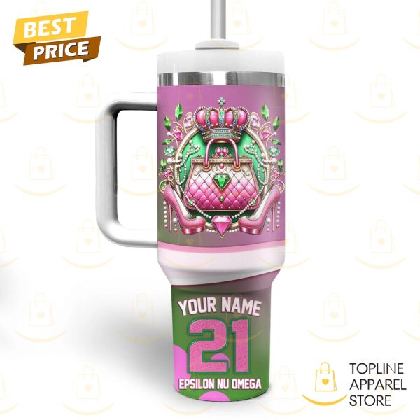 Personalized Alpha Kappa Alpha AKA Tumbler With Handle And Straw