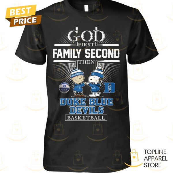 Peanuts x God First Family Second Then Duke Blue Devils Basketball Unisex T-Shirt