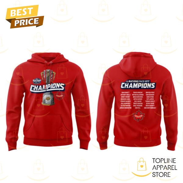 2025 4 Nations Face Off Champions Canada Hoodie – Red