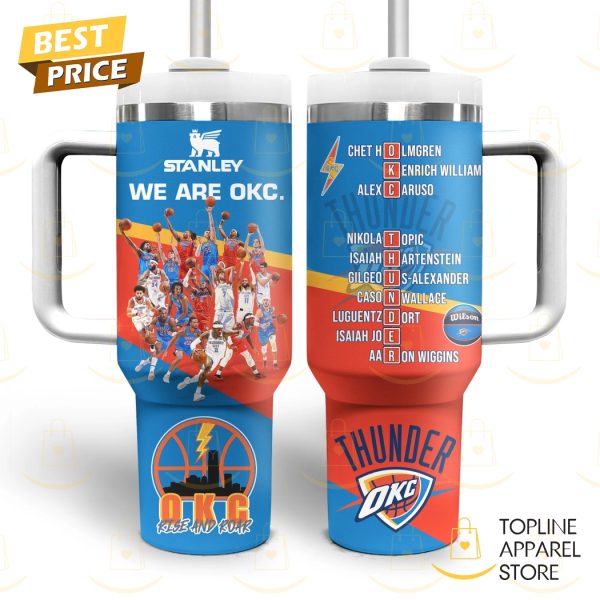 Oklahoma City Thunder Rise And Roar Tumbler With Handle And Straw