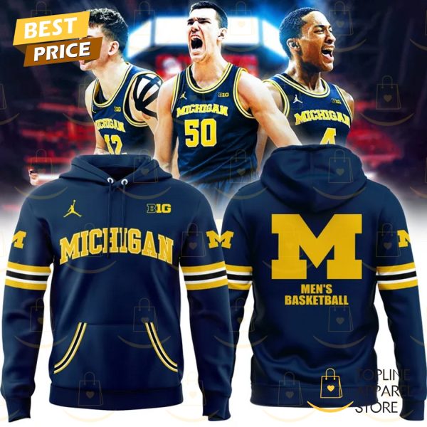 Michigan Wolverines Men Basketball Hoodie – Blue