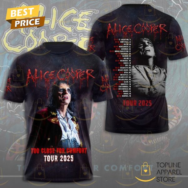 Alice Cooper Too Close For Comfort 2025 Tour 3D T-Shirt