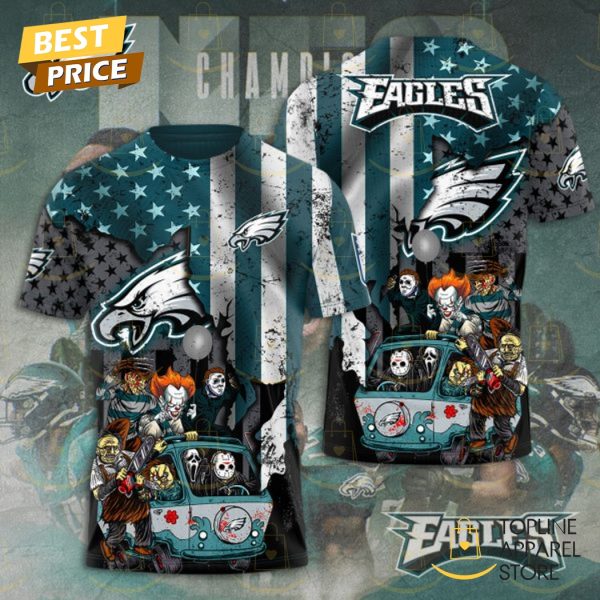 Philadelphia Eagles Champions Logo Design 3D T-Shirt