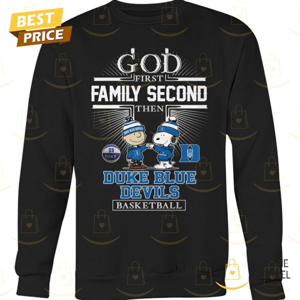 Peanuts x God First Family Second Then Duke Blue Devils Basketball Unisex T-Shirt