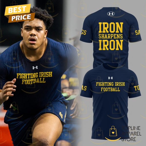 Notre Dame Fighting Irish Football Iron Sharpens Iron 3D T-Shirt