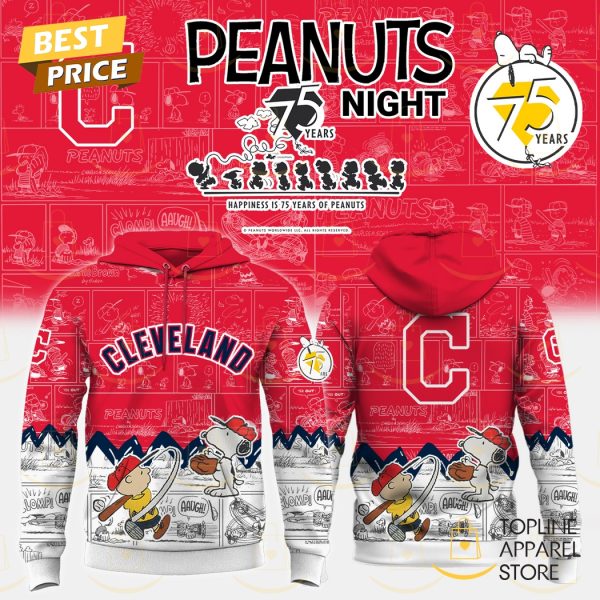 Cleveland Guardians x Peanuts Night 75 Years Hoodie