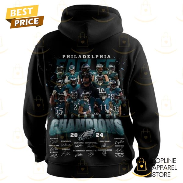 Philadelphia Eagles Super Bowl LIX Champions 2024 Signature Hoodie