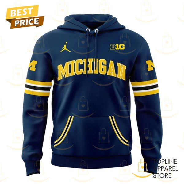 Michigan Wolverines Men Basketball Hoodie – Blue