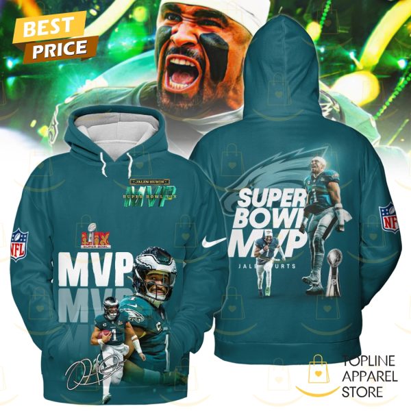 Jalen Hurts MVP Super Bowl LIX Champions Philadelphia Eagles Signature Hoodie