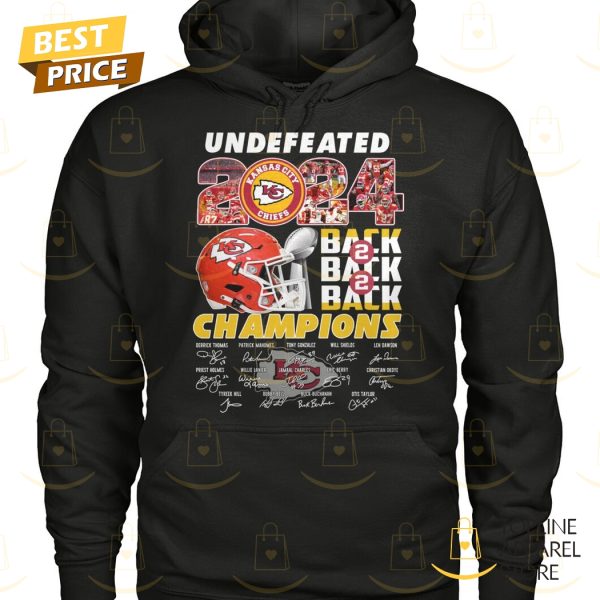 Undefeated 2024 Back 2 Back 2 Back Champions Kansas City Chiefs Signature Unisex T-Shirt