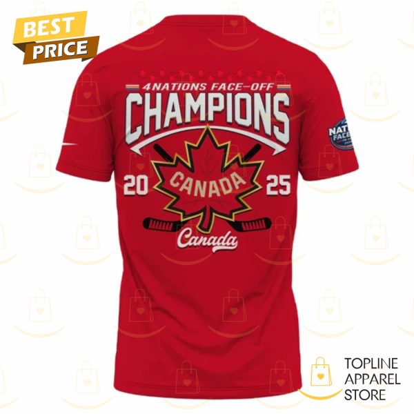 Canada 2025 4 Nations Face Off Champions 3D T-Shirt