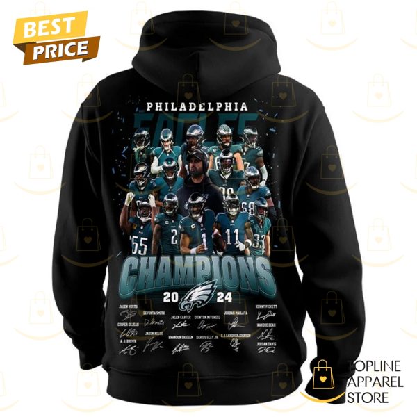 Bird Gang Philadelphia Eagles Super Bowl LIX Champions 2024 Signature Hoodie