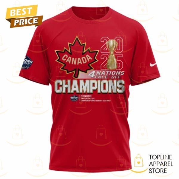 Canada 2025 4 Nations Face Off Champions 3D T-Shirt