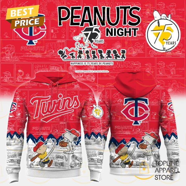 Minnesota Twins x Peanuts Night 75 Years Hoodie