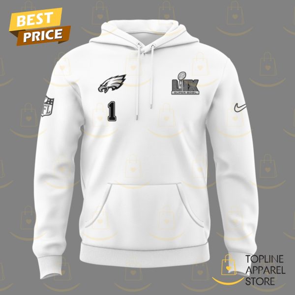 Philadelphia Eagles Super Bowl LIX Design Hoodie – White