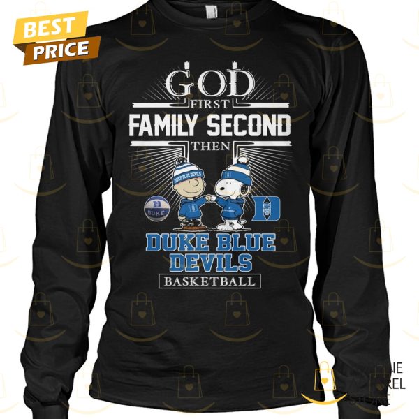 Peanuts x God First Family Second Then Duke Blue Devils Basketball Unisex T-Shirt