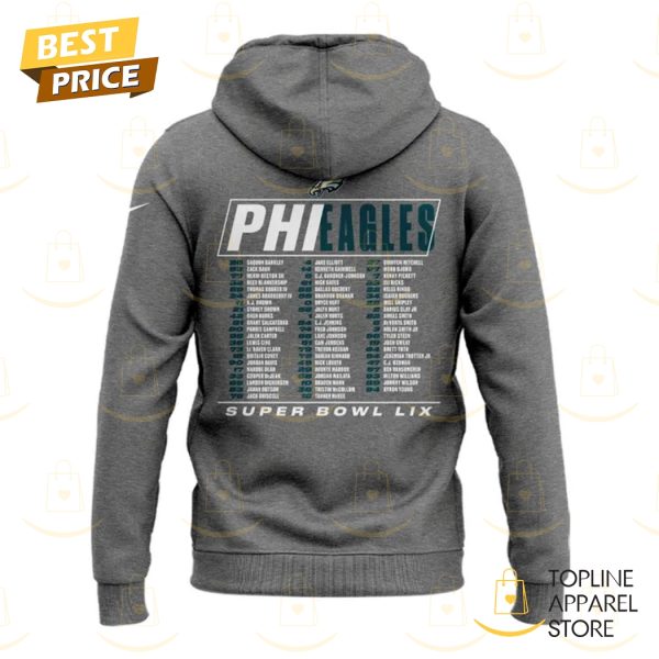 Philadelphia Eagles Super Bowl LIX Champions Hoodie – Grey