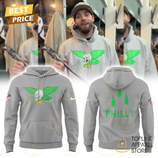 Philadelphia Eagles Skull Design Hoodie – Grey