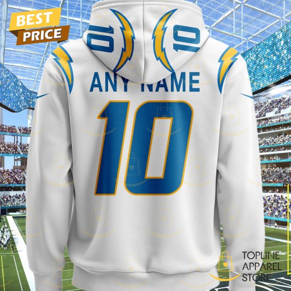 Personalized 2025 Los Angeles Chargers Design Hoodie – White