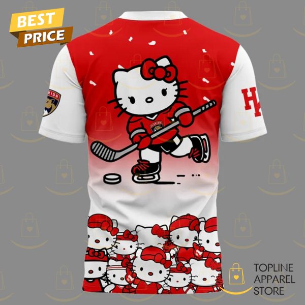 2025 Florida Panthers x Hello Kitty 3D T-Shirt – Red