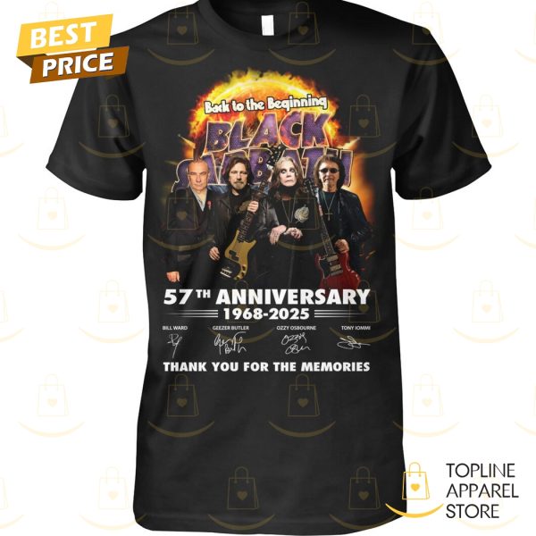 Black Sabbath 57th Anniversary 1968-2025 Signature Thank You For The Memories Unisex T-Shirt